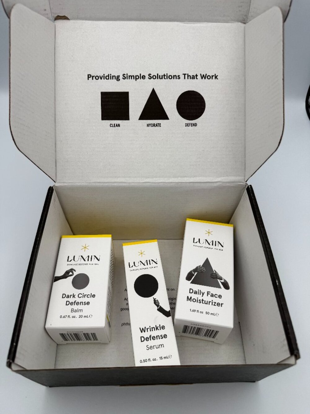 Lumin Skincare Dark Circle Defense Balm Wrinkle Defense Serum Daily Face Moistur